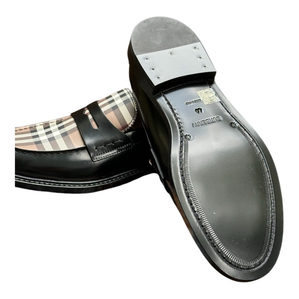Men's Black and Plaid Loafers - Picture 3 of 3